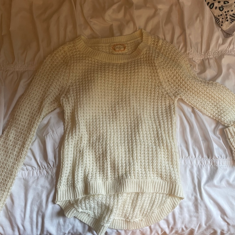 white sweater